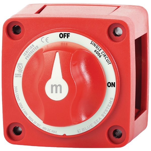 Blue Sea Systems Blue Sea 6006 Battery Switch Mini On/Off w/Knob, Red CCX63010